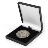 Early 1900s French silver plated bronze medal by Felix Rasumny, the obverse with Marianne facing