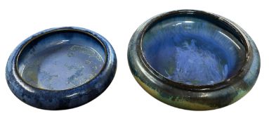 FULPER POTTERY - TWO ARTS & CRAFTS CRYSTALLINE GLAZE LIPPED BOWLS