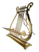 20TH CENTURY BRASS LYRE SHAPED FOLDING EASEL BACK MUSIC / BOOK STAND