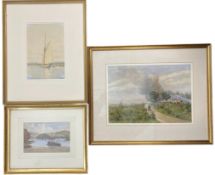 THREE LATE 19TH/EARLY 20TH CENTURY WATERCOLOUR ON PAPER LANDSCAPE PAINTINGS