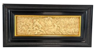 EARLY 20TH CENTURY MOULDED PLASTER CARVING AFTER AN OTTOMAN FIGHTING SCENE