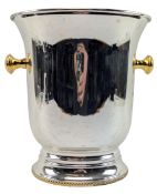 CONTEMPORARY CHAMPAGNE / WINE SILVER-PLATED TWIN HANDLED COOLER