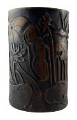 LATE 19TH / EARLY 20TH CENTURY CARVED BAMBOO BRUSH POT
