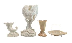 FOUR ROYAL WORCESTER 19TH CENTURY PORCELAIN VASES AND OTHER