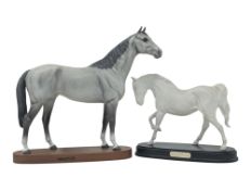 BESWICK POTTERY - LARGE PORCELAIN HORSE TOGETHER WITH ANOTHER
