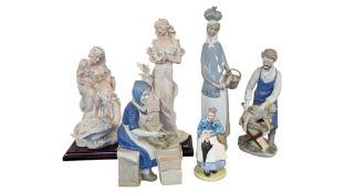 COLLECTION OF LATE 20TH CENTURY PORCELAIN / RESIN TABLEWARE FIGURINES