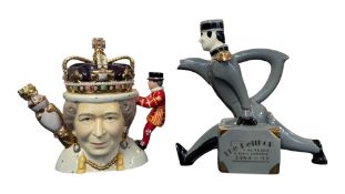 TWO LATE 20TH / 21ST CENTURY CERAMIC NOVELTY TEAPOTS