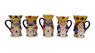 ROYAL DOULTON - 1990S KING AND QUEEN OF CLUBS LIMITED EDITION CHARACTER TOBY JUGS