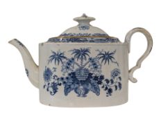 EARLY 19TH CENTURY 1820S ENGLISH BLUE & WHITE TEAPOT