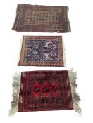 COLLECTION OF THREE VINTAGE 20TH CENTURY PERSIAN RUG / PRAYER MATS