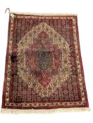 VINTAGE SMALL PERSIAN SENEH CARPET FLOOR RUG
