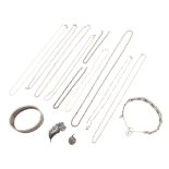 COLLECTION OF SILVER & WHITE METAL JEWELLERY