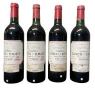 FOUR 1984 CHATEAU LYNCH-BAGES GRAND CRU CLASSE, PAUILLAC WINE BOTTLES