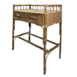 RETRO 20TH CENTURY BAMBOO AND RATTAN WOVEN DESK / DRESSING TABLE