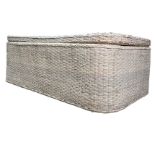 NCIKY CORNELL - FIJI WHITEWASH - LARGE RATTAN OTTOMAN