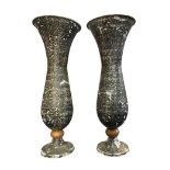 PAIR OF MID CENTURY FLOOR-STANDING TRUMPET URNS