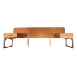 BENNETT FOR G PLAN - QUADRILLE RANGE - 1960S TEAK HEADBOARD & BEDSIDES