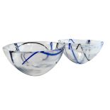 ANNA EHRNER FOR KOSTA BODA - CONTRAST RANGE - PAIR OF BOWLS