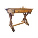 VICTORIAN GOTHIC REVIVAL AESTHETIC MOVEMENT PITCH PINE WRITING TABLE