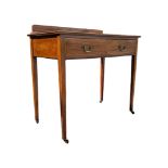 EDWARDIAN MAHOGANY LINE INLAID WRITING TABLE DESK