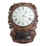 POSSIBLY THOMAS PORTHOUSE - 19TH CENTURY FUSEE MOVEMENT BRACKET WALL CLOCK