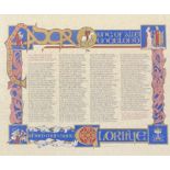 HANDPRINTED COMMEMORATIVE ARTWORK FOR CELEBRATING THE ENGLISH MONARCHY 1000 YEARS