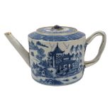 18TH CENTURY CHINESE EXPORT BLUE & WHITE TEAPOT 十八世纪外销青花茶壶