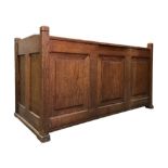 ANDREW JOHN MILNE - 20TH CENTURY ARTS & CRAFTS OAK FIELDED PANELLED COFFER
