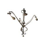 ART NOUVEAU 19TH CENTURY VICTORIAN THREE ARM ELECTROLIER