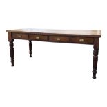 VICTORIAN OAK REFECTORY DINING TABLE