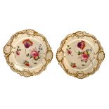 ATT. BILLINGSLEY FOR COALPORT - PAIR OF 19TH CENTURY VICTORIAN HAND-PAINTED PORCELAIN PLATES