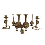 20TH CENTURY COLLECTION OF BRASS ANGLO INDIAN ITEMS