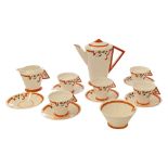 SHELLEY, ENGLISH - ART DECO PERIOD PORCELAIN CHINA TEA SERVICE
