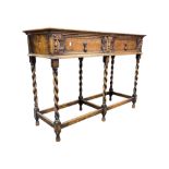 EARLY 20TH CENTURY JACOBEAN OAK WRITING HALL TABLE