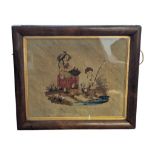 19TH CENTURY VICTORIAN FISHING NEEDLEPOINT