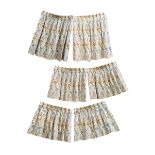 FOUR PAIRS OF VINTAGE MACHINE EMBROIDERED FLORAL CURTAINS