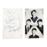 THE BEATLES - RARE FULL BAND AUTOGRAPHED POSTCARD