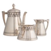 SCHWEDEN, 3-tlg. Teekern, 830 Silber, 1905.