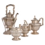 USA, 5-tlg. Teeservice 'Marie Antoinette', 925 Silber, um 1900.