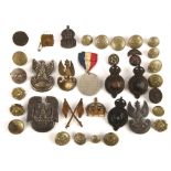 Northumberland fusiliers enamel badge, Polish army and air force cap badges, West Ridding