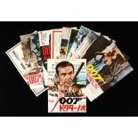 Collection of 12 James Bond Chirashi B5 Japanese Movie flyers for the run of Connery and Moore