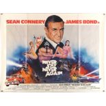 James Bond Never Say Never Again (1983), British Quad Film Poster, artwork by Rudy Obrero,