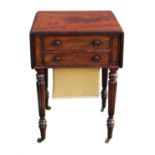 A Regency mahogany combined writing and work table, 1820s, in the manner of Gillow,