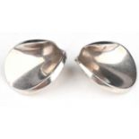 A pair of Georg Jensen wave earrings, with clip fittings, stamped silver and Georg Jensen 925, 2.