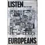 Europeans - Listen VI 1984 New Single promo posters, rolled 60 x 40 inches,