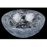 RENE LALIQUE, (FRENCH, 1860-1945), Pinsons, a bowl moulded with finches, etched signature to base