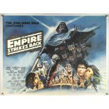 Star Wars The Empire Strikes Back (1980), Linen Backed British Quad Film Poster, White Title Style,