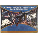 Star Wars (1977) / The Empire Strikes Back (1980) British Quad film poster for this double-bill