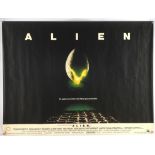 Alien (1979), British Quad Film Poster for the Ridley Scott sci-fi horror classic, unfolded,