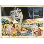 Friday the 13th (1980), British Quad Film Poster for the first film in the horror slasher franchise,